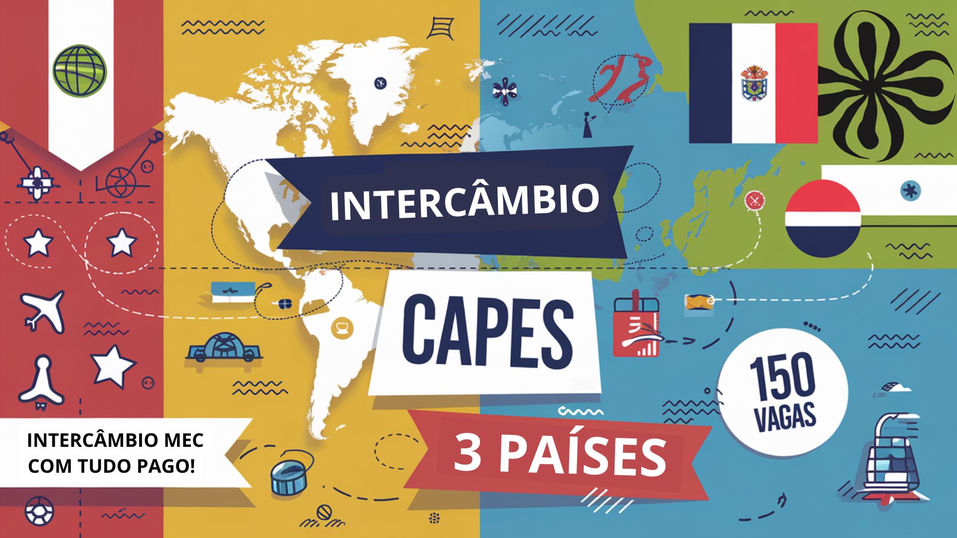 Capes abre inscrições para Intercâmbio Internacional em três países. São 150 vagas gratuitas para interessados em estudar fora do Brasil!